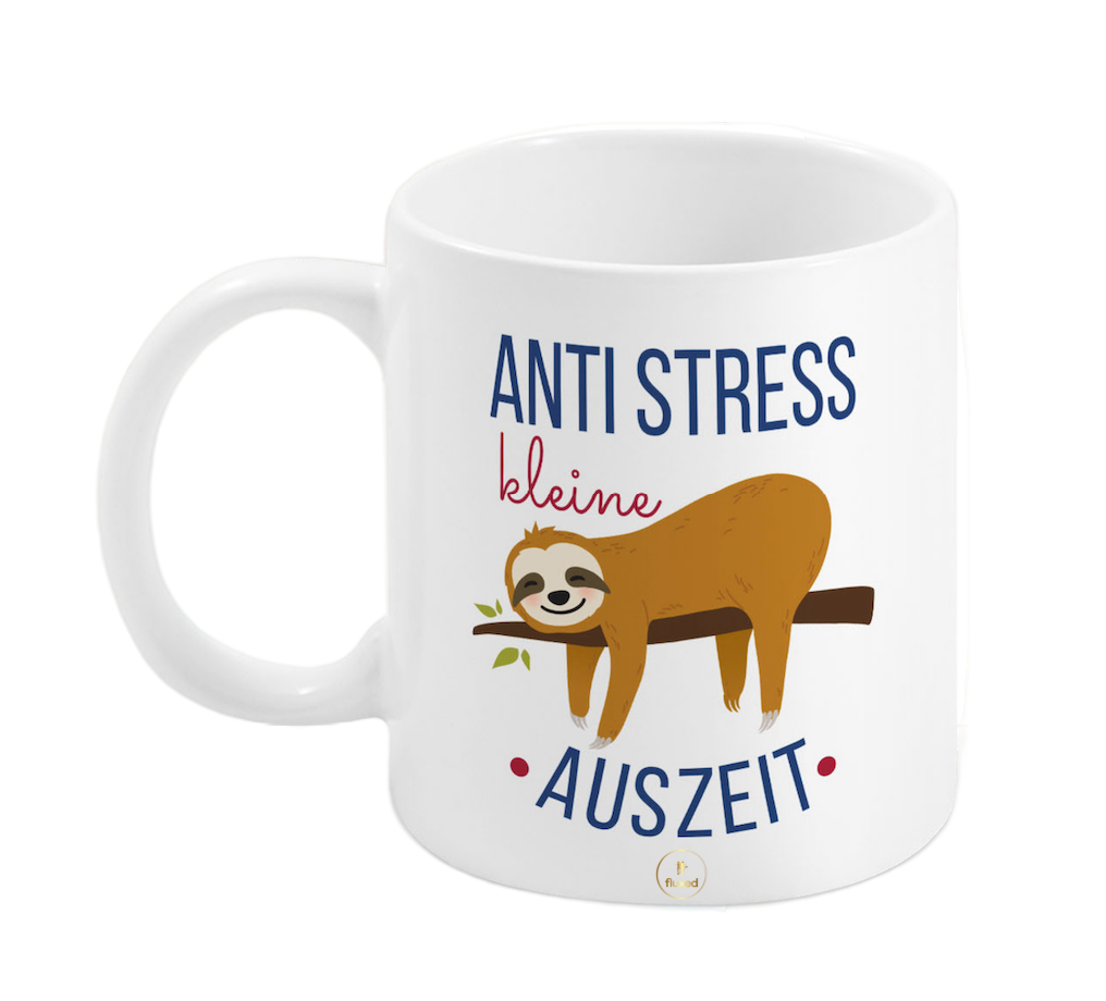 Tasse mit Aufschrift | "Anti-Stress, kleine Auszeit" - Nur CHF 13! Jetzt kaufen auf fluxed.ch