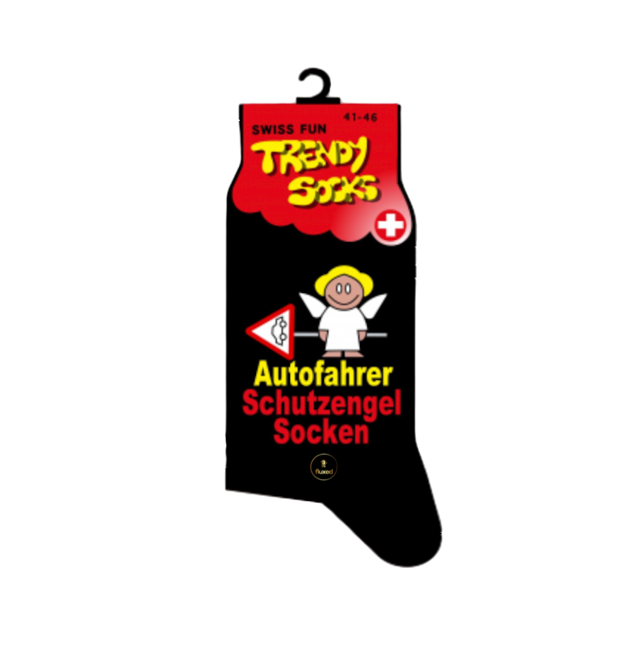 Trendy Socks: Autofahrer Schutzengel Socken - Nur CHF 10.60! Jetzt kaufen auf fluxed.ch