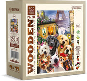 Wooden.City - Puppies in Paris - 200 Teile Holzpuzzle
