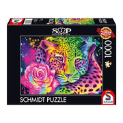 Schmidt - Neon Regenbogen-Leopard - 1000 Teile Puzzle
