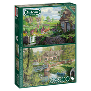 Falcon - Romantic Countryside Cottages - 2x500 Teile Puzzles