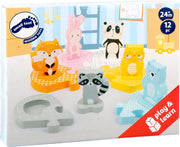Legler (small foot) - Steckpuzzle Tierfamilie - 12 Teile ab 24 M.