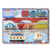 Melissa&Doug - Fahrzeuge - Holzklotzpuzzle - 9 Teile -ab 2 Jahren