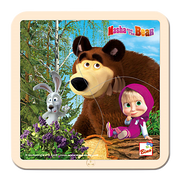 Bino | Masha und der Bär - 4 Teile Rahmenpuzzle