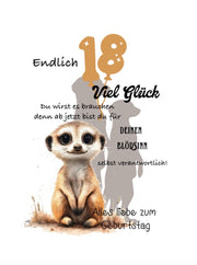 Geburtstagskarte zum 18. | B6 mit Umschlag