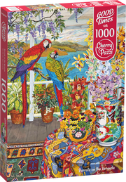 CherryPazzi - Parrots on the Veranda - 1000 Teile Puzzle