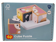 Bigjigs Toys | Würfelpuzzle - Woodland - 4 Würfel Holz