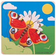 Bigjigs Toys | Lifecycle Puzzle - Schmetterling - 6 Teile Holz