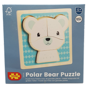 Bigjigs Toys | Chunky Puzzle - Eisbär - 4 Teile Holzpuzzle