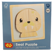 Bigjigs Toys | Chunky Puzzle - Seal - 4 Teile Holzpuzzle
