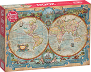 CherryPazzi - Great Discoveries World Map - 2000 Teile Puzzle