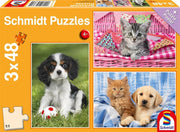 Schmidt - Meine liebsten Haustierbabys - 3x48 Teile Puzzle