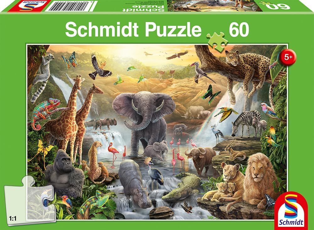 Schmidt - Tiere in Afrika - 60 Teile Puzzle