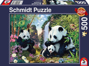 Schmidt - Pandafamilie am Wasserfall - 500 Teile Puzzle