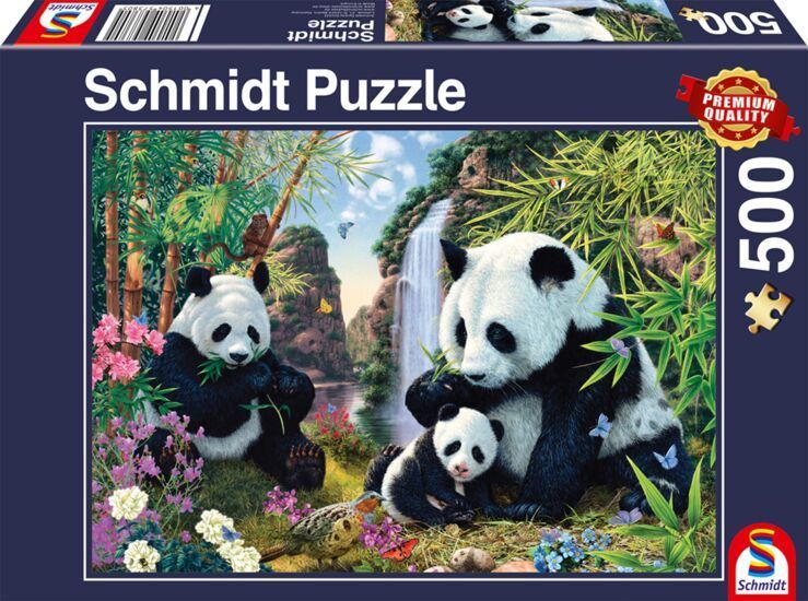 Schmidt - Pandafamilie am Wasserfall - 500 Teile Puzzle - Nur CHF 14.90! Jetzt kaufen auf fluxed.ch