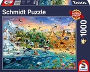 Schmidt - Die Welt der Tiere - 1000 Teile Puzzle