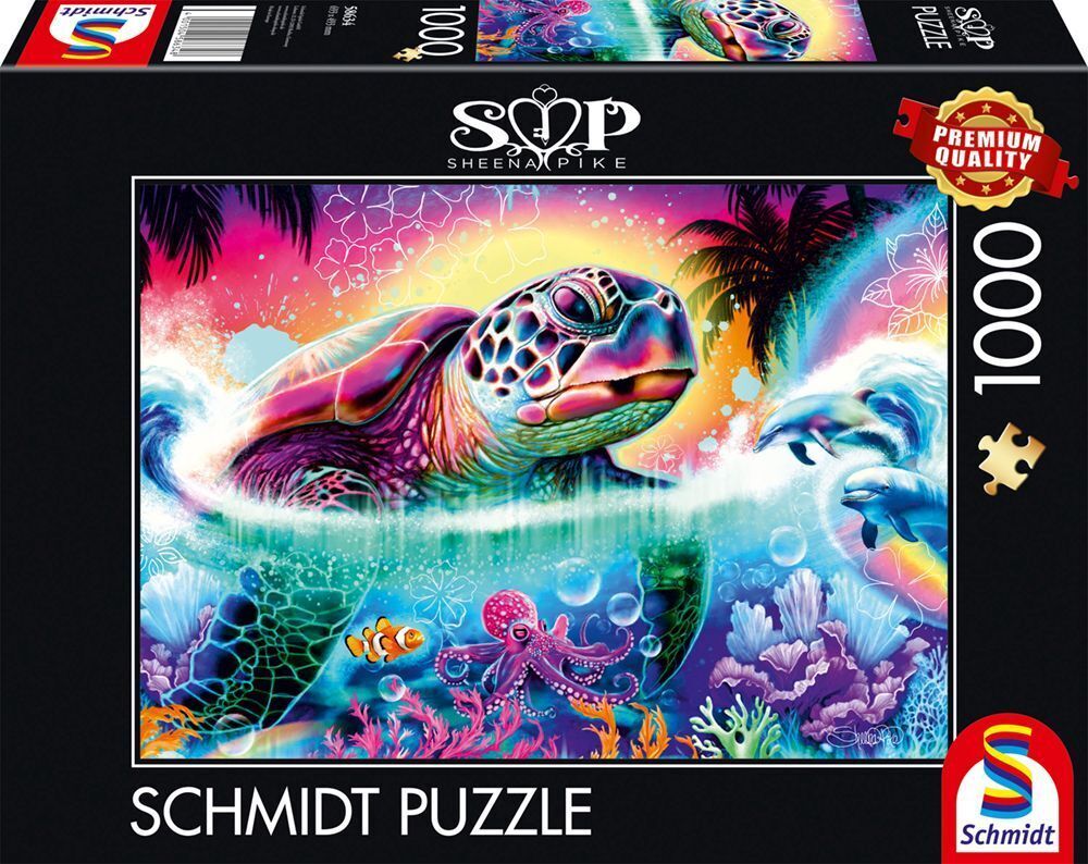 Schmidt - Neon-Schildkröte - 1000 Teile Puzzle