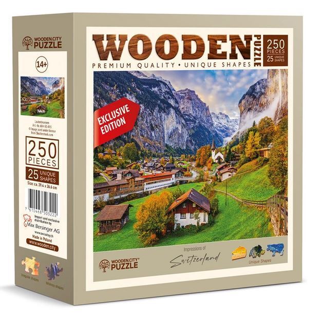 Wooden.City - Lauterbrunnen - 250 Teile Puzzle