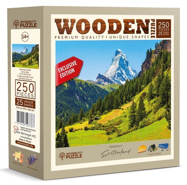 Wooden.City - Matterhorn, Wallis - 250 Teile Puzzle