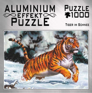 M.I.C. - Aluminium: Tiger im Schnee - 1000 Teile Puzzle