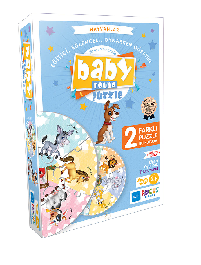 Blue Focus | Baby Round Puzzle - Animals - 2x7 Teile Puzzle - Nur CHF 7.90! Jetzt kaufen auf fluxed.ch