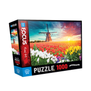 Blue Focus | Tulips and Windmill - 1000 Teile Puzzle