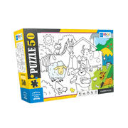 Blue Focus | Coloring Puzzle - Cheerful Farm - 50 Teile Puzzle