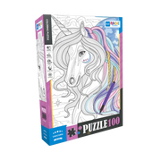 Blue Focus | Coloring Puzzle - Unicorn - 100 Teile Puzzle