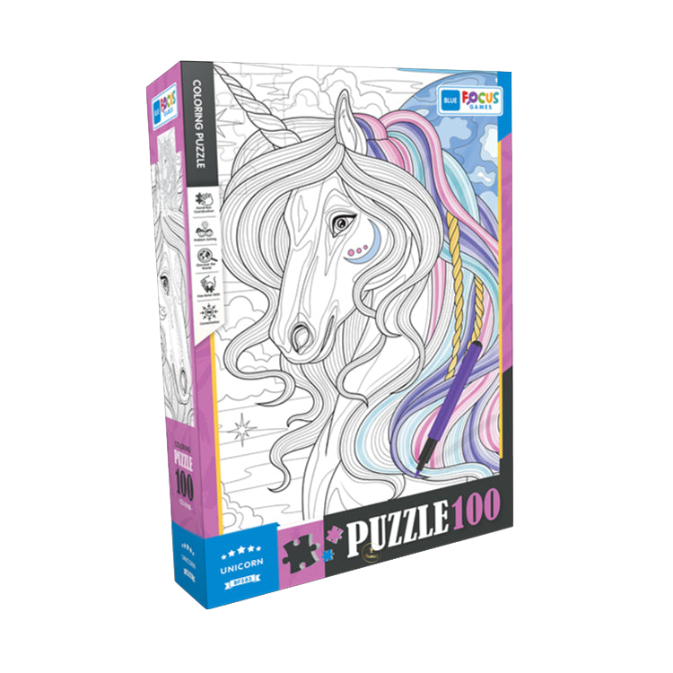 Blue Focus | Coloring Puzzle - Unicorn - 100 Teile Puzzle - Nur CHF 7.90! Jetzt kaufen auf fluxed.ch