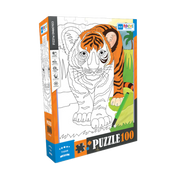 Blue Focus | Coloring Puzzle - Tiger - 100 Teile Puzzle