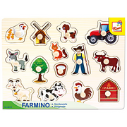 Bino | Steckpuzzle Bauernhof - 14 Teile - ab 18 Monaten