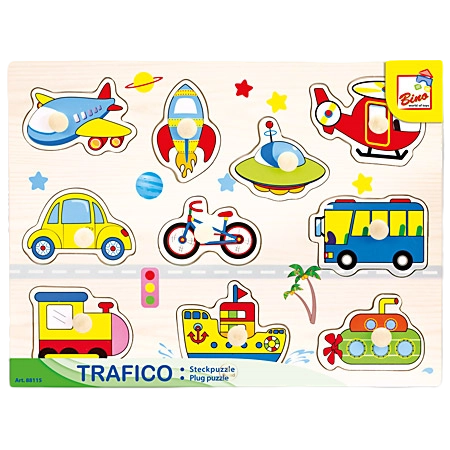 Bino | Steckpuzzle Verkehr - 10 Teile - ab 18 Monaten - Nur CHF 6.90! Jetzt kaufen auf fluxed.ch