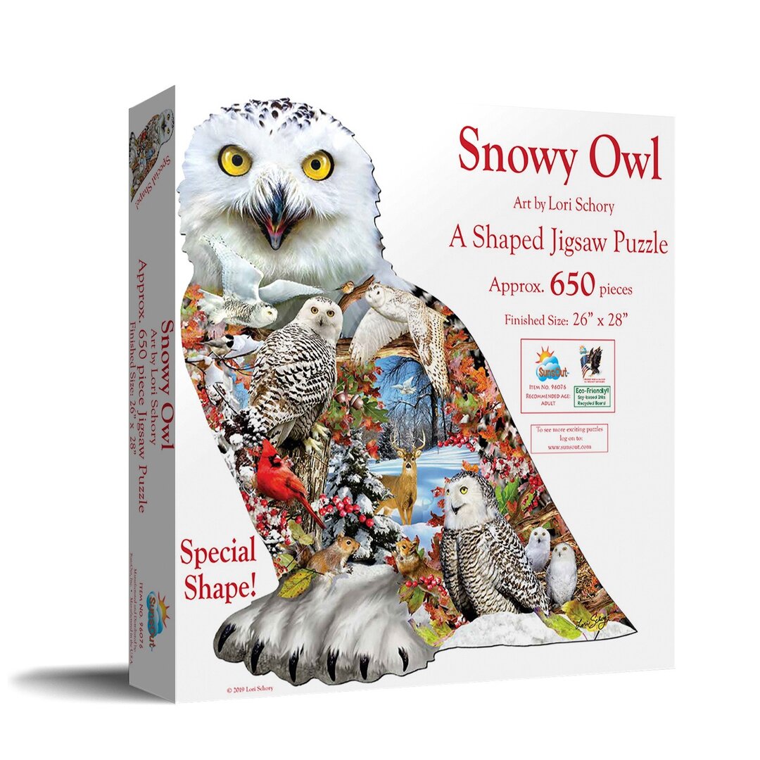 SunsOut - Snowy Owl - 650 Teile Puzzle