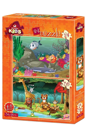 Art Puzzle Kids | Underwater & the Forest Animals -2er Set Puzzle