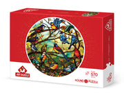 Art Puzzle - Stained Glass Forest Chorus - 570 Teile rund Puzzle