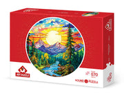 Art Puzzle - Stained Glass Alps - 570 Teile rund Puzzle