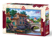 Art Puzzle | Canal with Flowers - 500 Teile Puzzle
