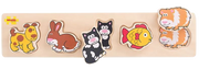 Bigjigs Toys | Chunky Lift & Match Puzzle - Tiere - 5 Teile Holz