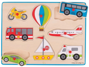 Bigjigs Toys | Lift Out Puzzle - Transport - 8 Teile Holzpuzzle