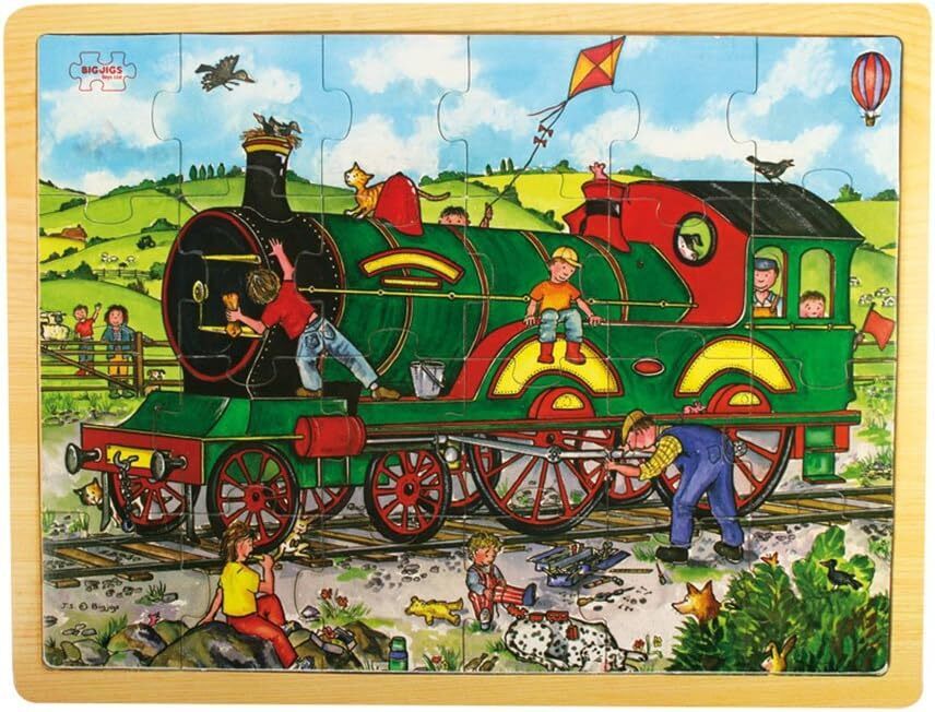 Bigjigs Toys - Rahmenpuzzle - Zug - 24 Teile - ab 3 Jahren
