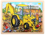Bigjigs Toys - Rahmenpuzzle - Bagger - 24 Teile - ab 3 Jahren