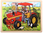 Bigjigs Toys - Rahmenpuzzle - Traktor - 24 Teile - ab 3 Jahren