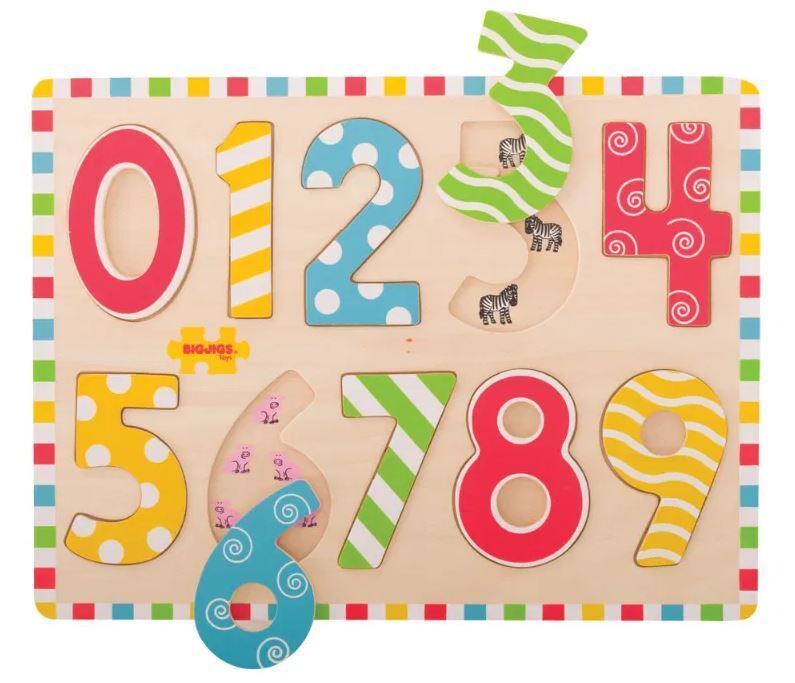 Bigjigs Toys - Inset Puzzle - Zahlen - 10 Teile Puzzle