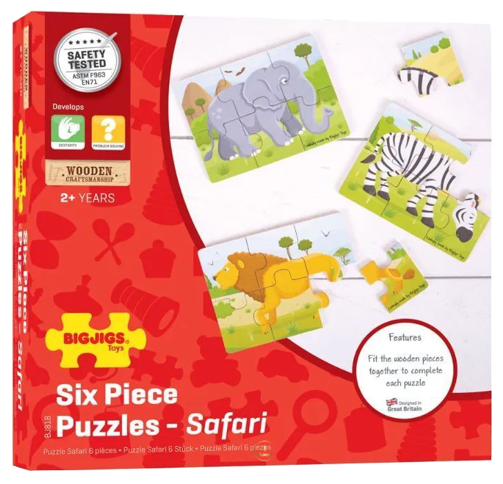 Bigjigs Toys | Safari Puzzles - 3er-Set - 3x6 Teile Puzzle - Nur CHF 7.90! Jetzt kaufen auf fluxed.ch