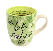 KERAMIK TASSE GRÜN 65 JAHRE