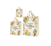 Geschenketasche Happy Birthday | Weiss / Gold