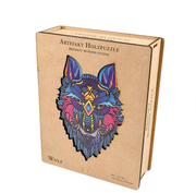 Philos - Artefakt Holzpuzzle Wolf in Holzbox - 180 Teile Puzzle