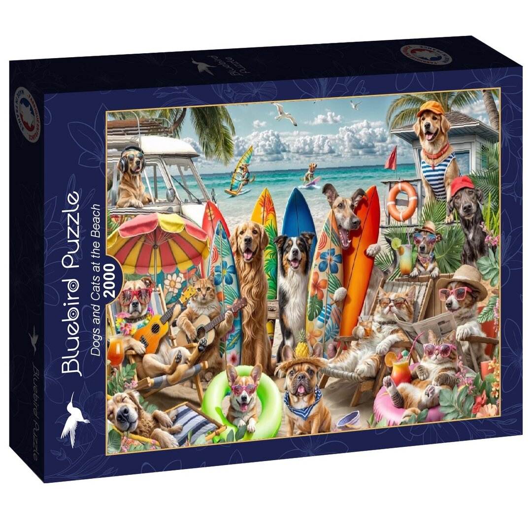 Bluebird - Dogs and Cats at the Beach - 2000 Teile Puzzle