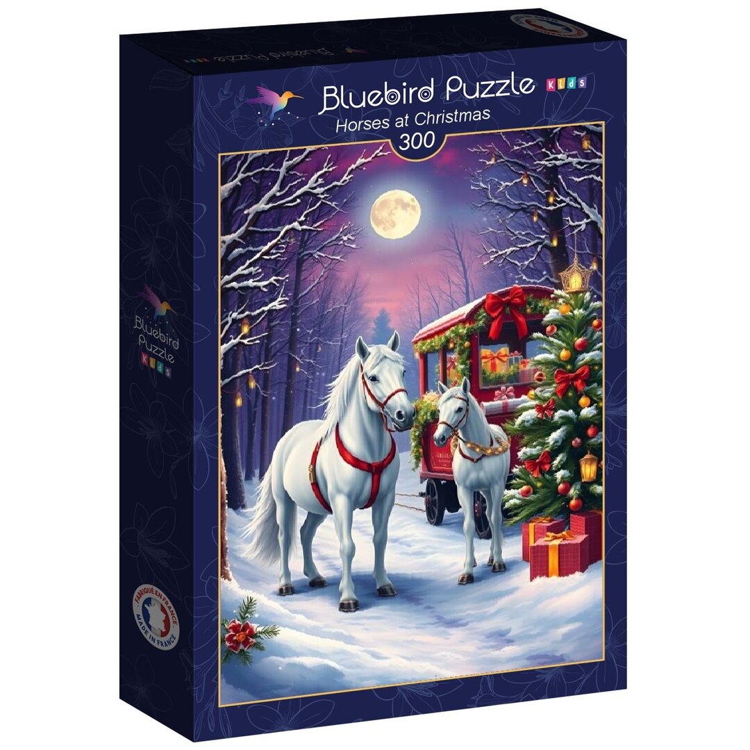 Bluebird Kids - Pferde an Weihnachten - 300 Teile Puzzle