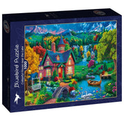 Bluebird - Buntes Haus in der Nähe des Sees - 1000 Teile Puzzle